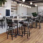 Flash Furniture Mocha Vinyl Seat/Black Metal Frame / Set of 1 / Traditional Barstools