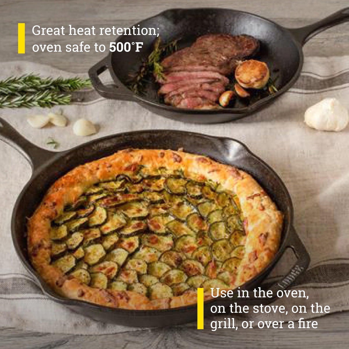 Lodge 10" & 12" (Pack of 2) / Black / 1.0 pounds Skillets