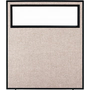 Office Partition Panel with Partial Window by Global Industrial – Alloy Steel, Tan, Model 694755WTN