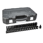 39 Piece 1/2" Dr Standard/Deep Impact Metric Socket Set by GEARWRENCH – Metric, Chrome Molybdenum Steel, Black, Model 84948N