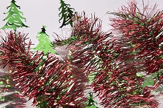 PMU Christmas Trees Tinsel Garland 9' Red and Green Pkg/1