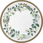 Creative Converting 346145 Eucaplytus Border Luncheon Paper Plates, 8 count, 10", Multi-color