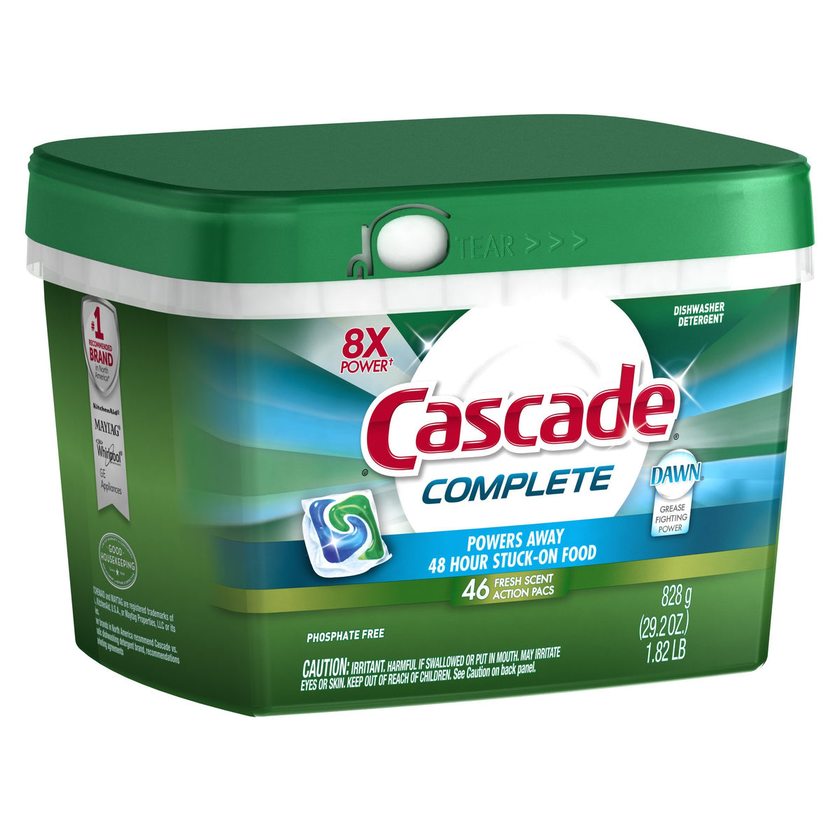 Complete ActionPacs Dishwasher Detergent Fresh Scent 46 Count by Cascade – Commercial Grade