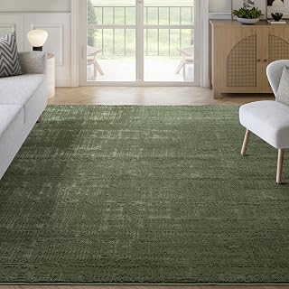 Abani Sage Green Runner Rug - 2' x 6' - Soft and Plush, Washable Carpet - Perfect for Hallway & Bedroom - Plush Deco Collection