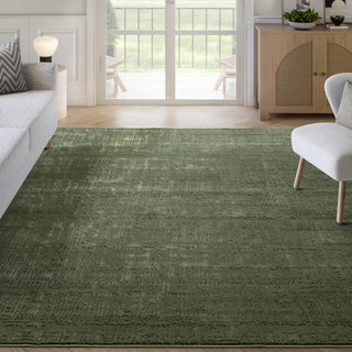 Sage Green Runner Rug - 2' x 6' - Soft and Plush by Abani – 2'6" x 6' (Rectangular), Polypropylene, Sage Green, Model PDE120A-26