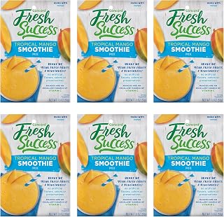 Concord Foods Tropical Mango Smoothie Mix, 1.8 oz, Add Mango, Water & Ice | Quick Fruit Drink Powder for Tropical Smooth Blend, After-School Snacks, No Artificial Flavors or Preservatives, Pack of 6