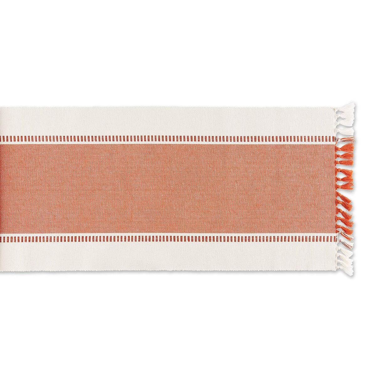 DII Dobby Stripe Table Runner, 13 x 72 Inch, Burnt Orange