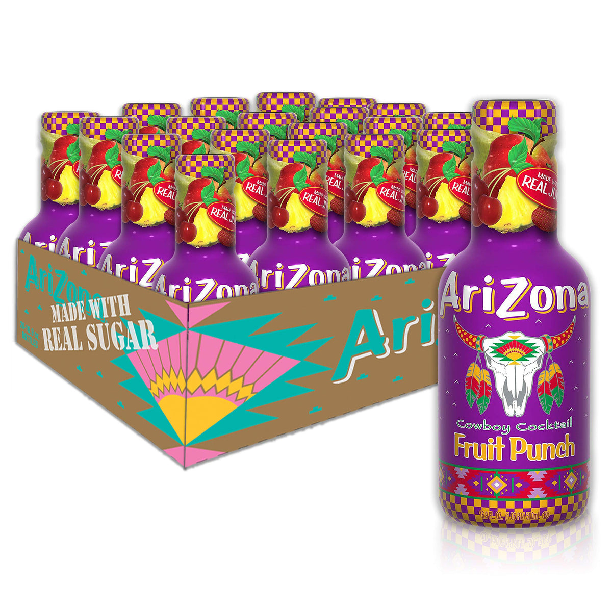 Fruit Punch by AriZona – 16.9 Fl Oz (Pack of 20), Purple, Pack of 20