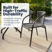Flash Furniture Grey / Set of 2 / Contemporary Patio Dining Chairs