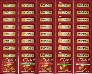 Twinings Assorted Chai Spiced Black Tea Bag Sampler, (40 Count) 5 Flavour