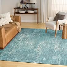 Nourison Home Botanical Washables Green 4' x 6' Area Rug - Easy Clean, Non Shedding, Bed Room, Living Room, Dining Room, Kitchen (4' x 6')