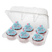 Stock Your Home 6 Compartment - 40 Count / Clear / 2.5 inches Cupcake Carriers