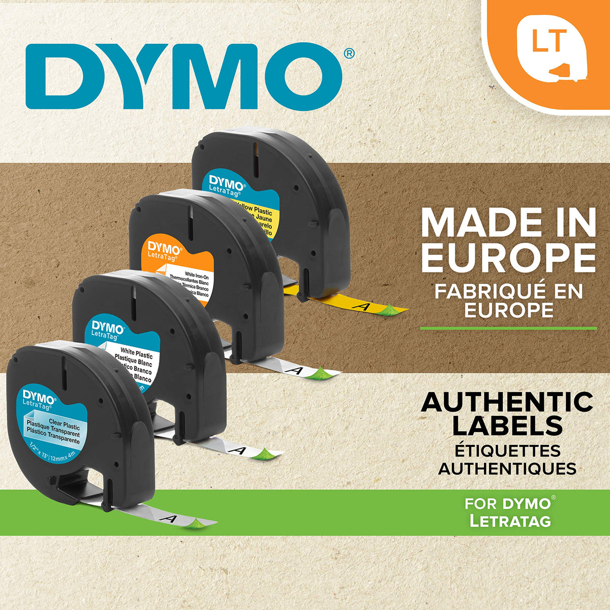 DYMO 1 / 2 / 12 mm x 4 m - Paper Labeling Tapes