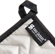 Carlisle FoodService Products Silicone Pot Holder by San Jamar – 7" x 7", Cotton/Silicone, Silver, Model 802SPH