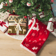 Pavilia Reindeer Throw Blanket, Sherpa Fleece, Red 50x60