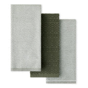 KitchenAid Evergreen Textured Towels, Oversized 18x28 Inch, Deep Forest Green 3-Pack
