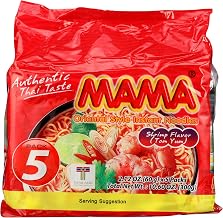 Mama Oriental Style Instant Noodles, Shrimp Flavor, 5 Count, 10.58 Ounce (Pack of 6)