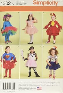 Simplicity US1302A Toddlers' Costume with Knit Leggings Sewing Template