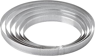 PADERNO World Cuisine 47511-23 Perforated Tart Ring, D 9in x H 7/8in, Gray