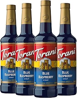 Torani Blue Raspberry Flavored Drink Syrup, 25.4 fl oz, 4 Pack