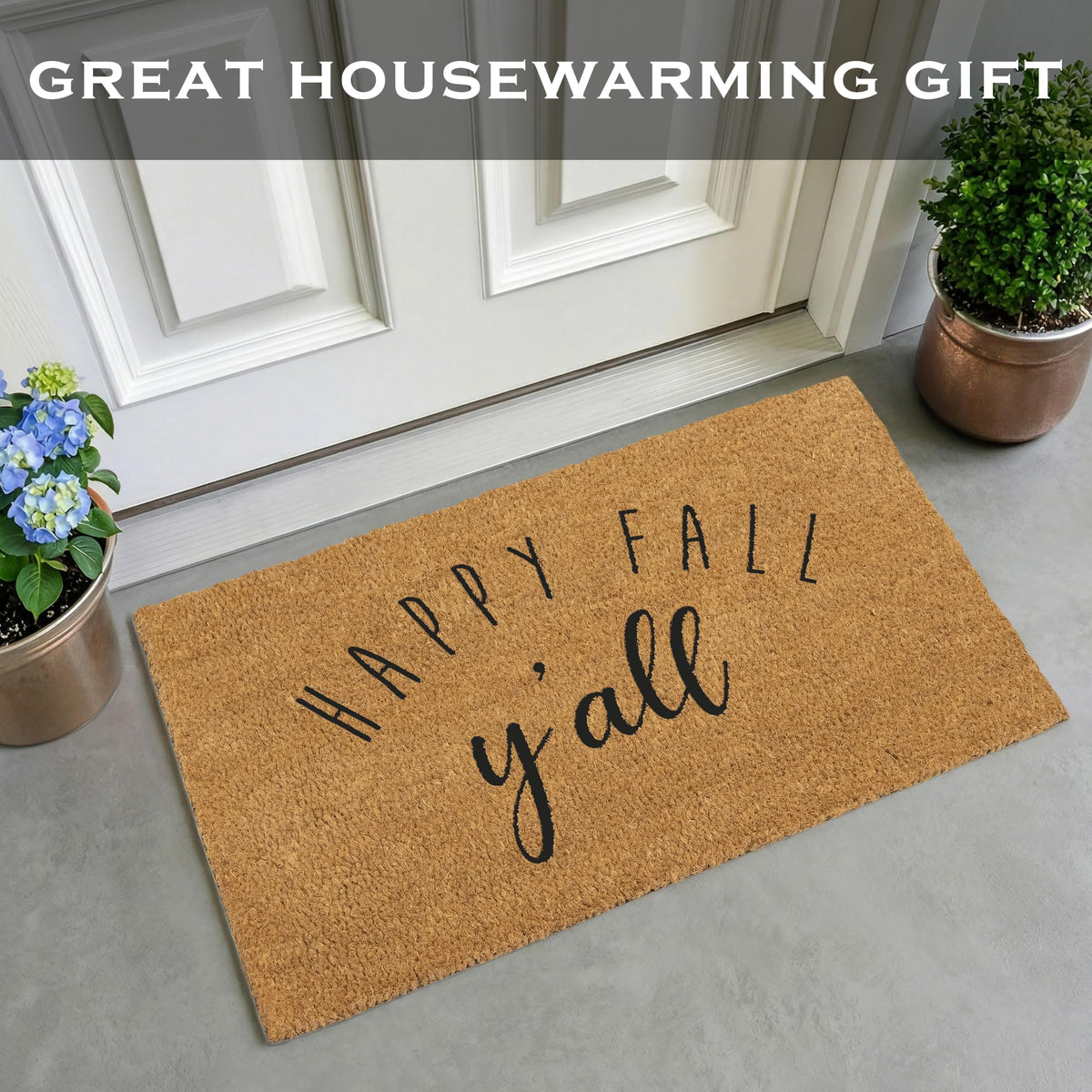 Main Event Happy Fall Y'all Doormat, Coir Fiber, 30 x 17 Inches