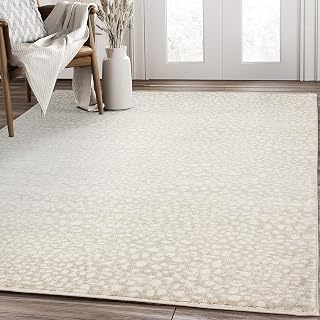Abani Beige Cheetah Print Area Rug Rugs, Arto Collection - Contemporary Durable Accent Rug (10'x14')