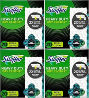 Swiffer Sweeper Heavy Duty Dry Multi-Surface Cloth Refills for Floor Sweeping and Cleaning,Unstopables Fresh Scent,20 Count (Pack of 4)