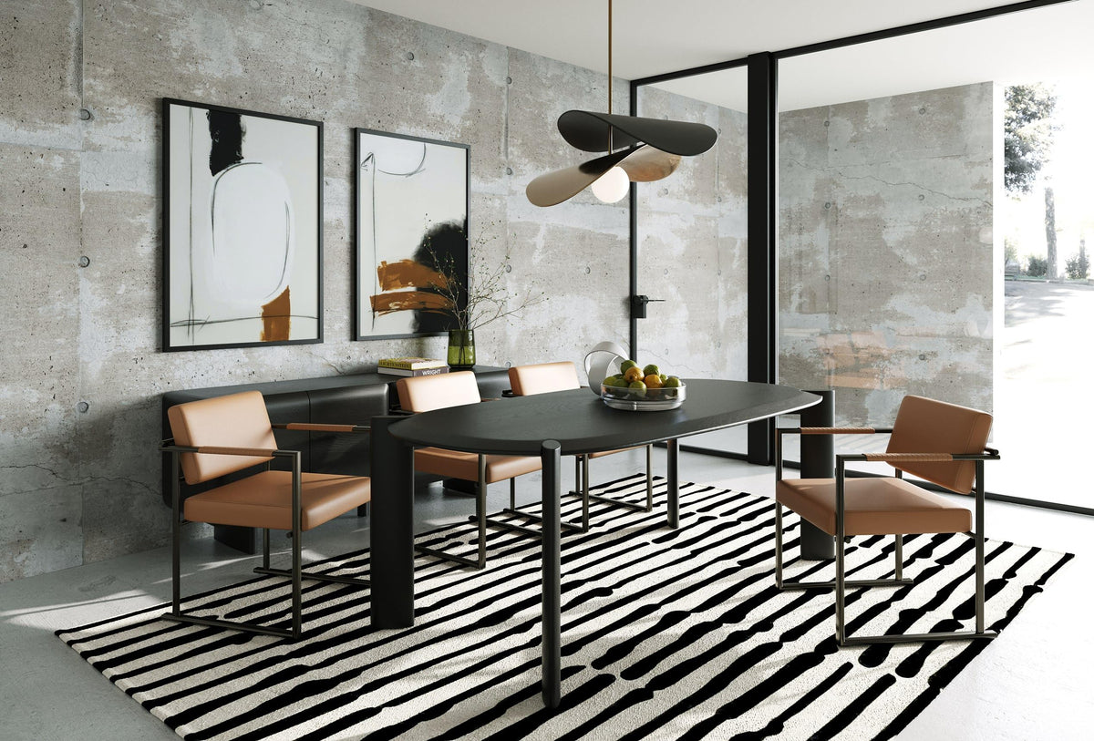 Steven - Modern Black Oval Dining Table by Limari Home – Rubberwood, Black, Model LIM-83024
