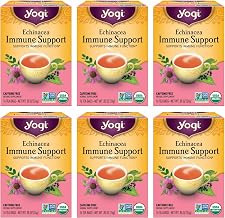 Yogi Echinacea Immune Support Tea, 16 Tea Bags (6 Pack) | Delicious and Flavorful Organic Tea Blend That Can be Enjoyed Anytime; Vegan, USDA Organic and Non-GMO