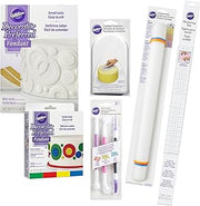 Wilton Fondant Tool Set, Intermediate, 15-Piece - White and Primary Color Fondant, Smoother, Rolling Pin,