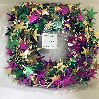 Garland Stars Metallic Gold Green Purple 24 ft.