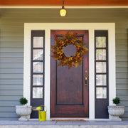 WreathDream Fall Wreath, 20 Inch Oak Leaves with Acorns and Pine Cones, Brown Oak Leaves