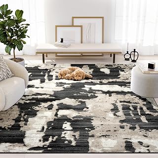 Abani Black and Cream Area Rug | 2' x 3' Tan and Beige Abstract Pattern | Perfect for Living Room and Bedroom | Terra Collection