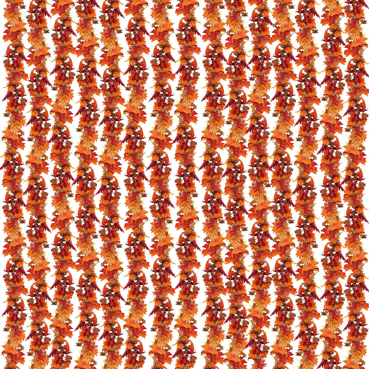CQURE Artificial Fall Leaf Garland, 76.7 Ft Total Length, Orange Maple