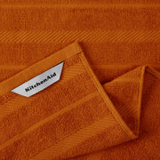 KitchenAid Albany Kitchen Towels, 4 Pack, Honey Orange Stripe, 16 x 26 Inches