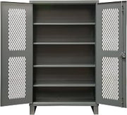 Durham Extra Heavy Duty Welded 12 Gauge Steel Lockable Ventilated Storage Cabinet, HDCV244878-4S95, 1200 lbs Shelf Capacity, 24" Length x 48" Width x 78" Height, 4 Shelves