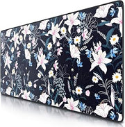 CSL - XXL Gaming Mouse Mat 900 x 400 mm - XXL Mouse Mat Large with Motif - Table Mat Large Size - Improves Precision and Speed - Also for Roccat Razer Logitech Mouse and Keyboard - Flowers