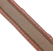 Reliant Ribbon Linen Gingham Edge Value Wired Edge Ribbon, 2-1/2 Inch X 50 Yards, Natural/red