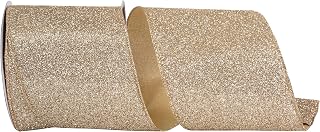 Reliant Ribbon Glitter Metallic Display Value Wired Edge, Gold/Silver, 4 Inch, 10 Yards