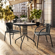 Flash Furniture Clear/Black / Table + 4 Chair / Round Table + 4 Chairs Table & Chair Sets