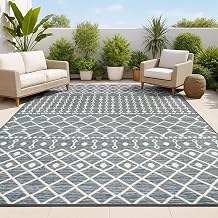 JONATHAN Y Moroccan Reversible Washable Indoor Outdoor Area Rug 5X8 Navy/Cream, Zana Modern Geometric for Backyard, Patio, Porch, Easy-Cleaning, High Traffic, Pet-Friendly, Non-Shedding (SVH110A-5)