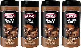 Weiman Leather Wipes - Clean and Condition Car Seats, Shoes, Couches and More - 30 Count (4 Pack)