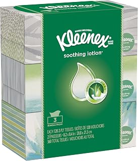 Kleenex Lotion Facial Tissue 3 Pk x 120 Count Total 360 Tissues