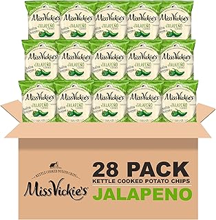 Miss Vickie's Kettle Cooked Potato Chips, Jalapeno, 1.375 Ounce (Pack of 28)