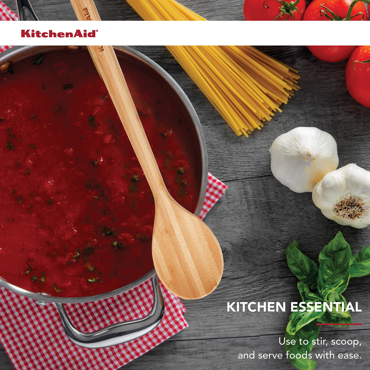 Universal Bamboo Tools by KitchenAid – 12-Inch, Bamboo, Wood, Model KQ603OHBBA