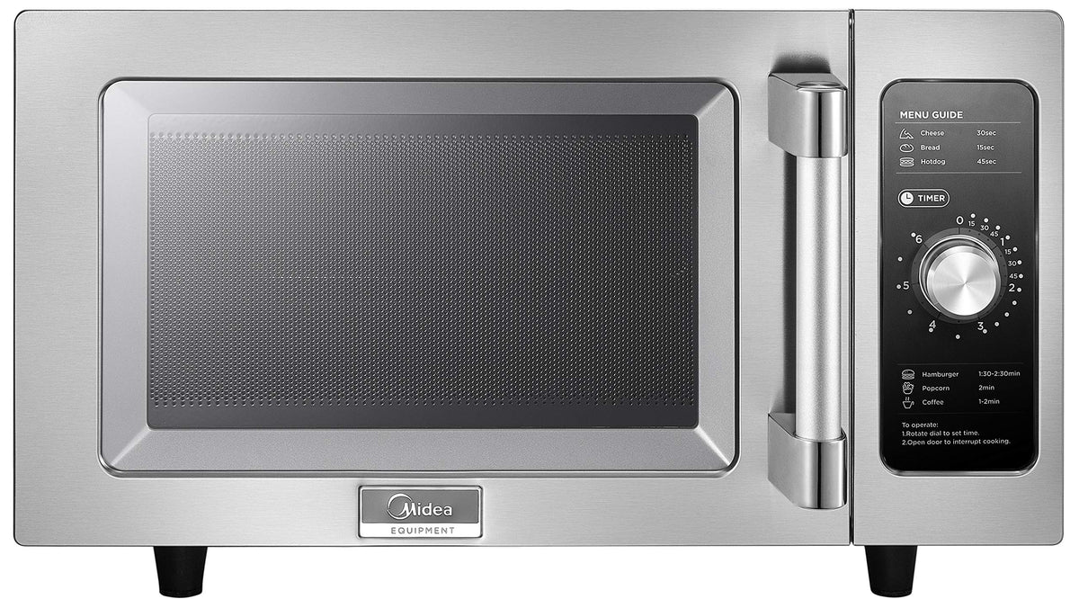 Equipment Countertop Commercial Microwave Oven with Dial by Midea – .9 cu ft, 0.9 cubic_feet, Stainless Steel, Model 1025F0A