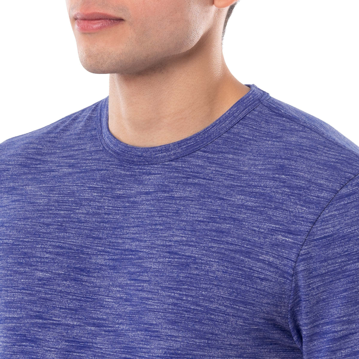Men's Quick Dry Short Sleeve Tee – Jersey, Navy Blue Heather, Model WRT21890