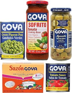 Goya Puerto Rican Pantry Essentials Pack of 5, Sofrito Tomato Cooking Base