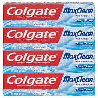 Max Clean Whitening Foaming Toothpaste with Fluoride by Colgate – 4 Fl Oz (Pack of 1), Whitening Foaming Toothpaste