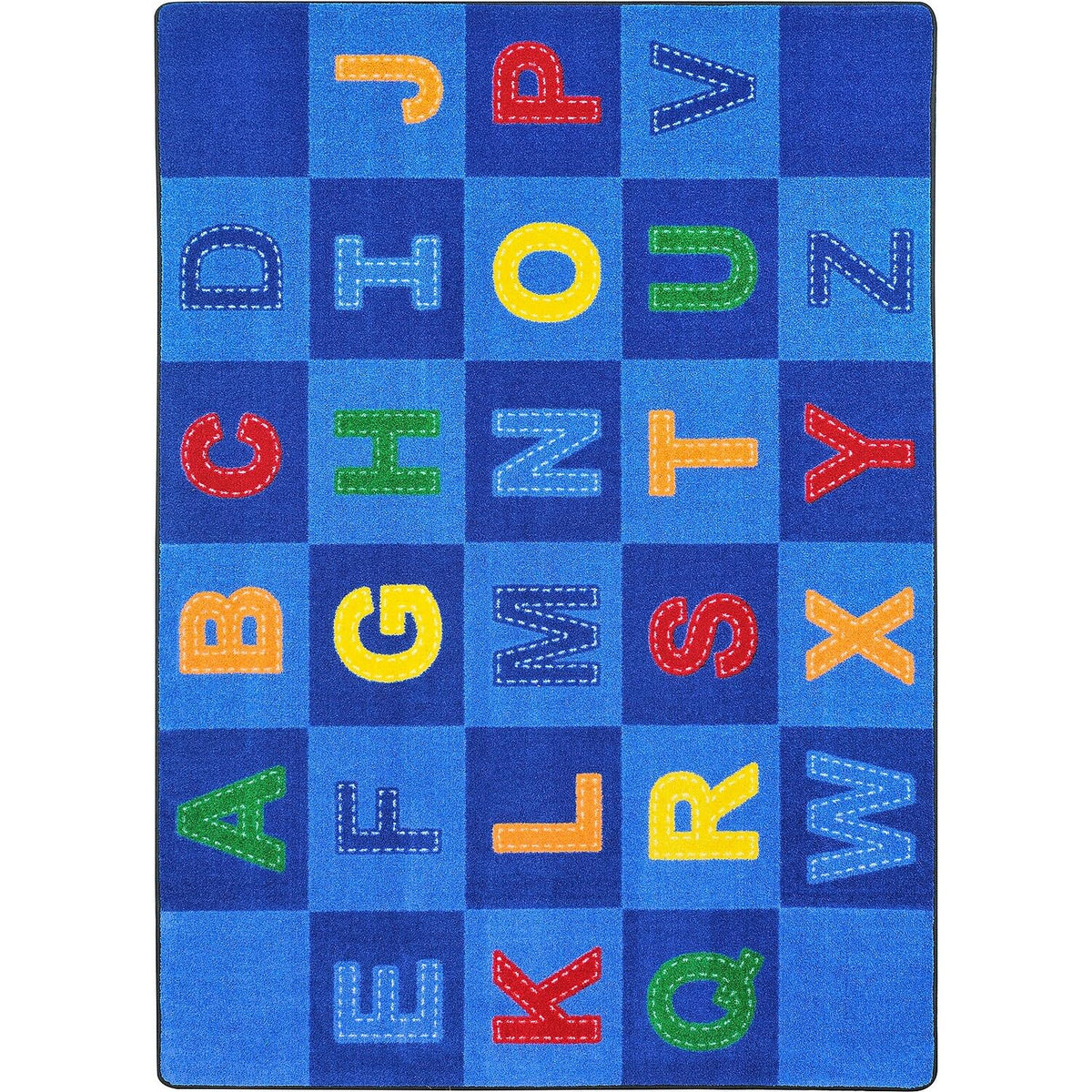 Patchwork Letters 7'8" x 10'9" Area Rug in Color Multi Nylon/Multi by Joy Carpets – 7'8" x 10'9", Multi Color